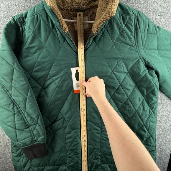 NWT Weatherproof 2XL Green Quilted High Pile Fleece Lined Full Zip Coat Winter - Picture 8 of 15